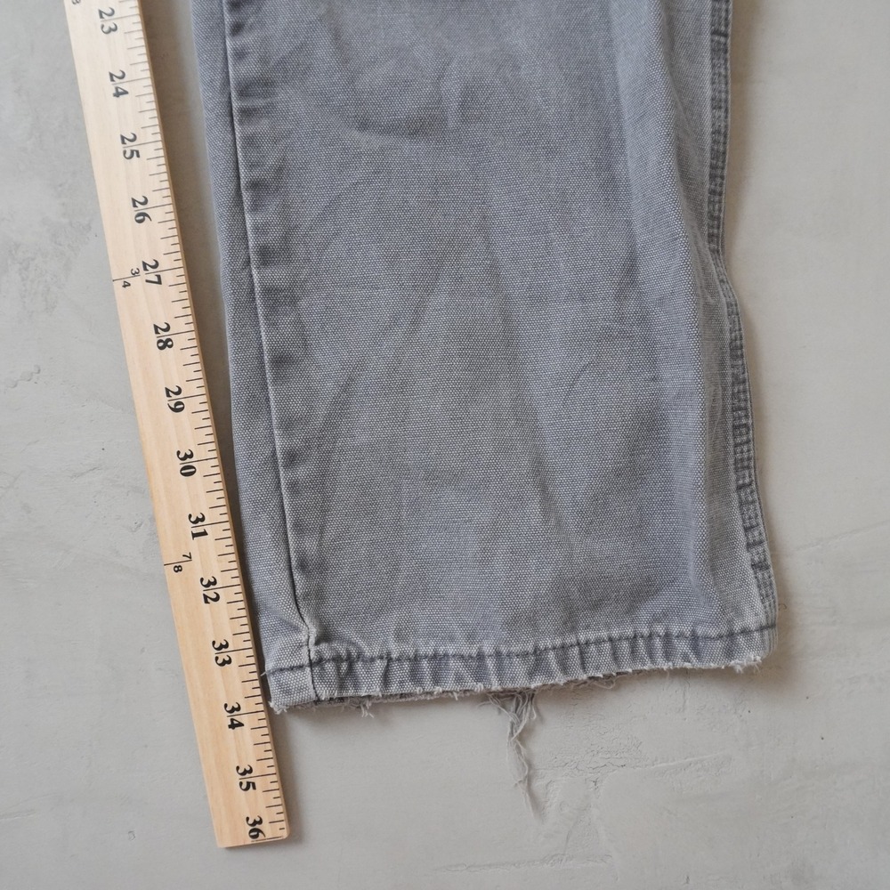 Dickies Carpenter Pants 34x34 Mens Grey Duck Canvas Utility Workwear Relaxed Fit - Picture 7 of 7